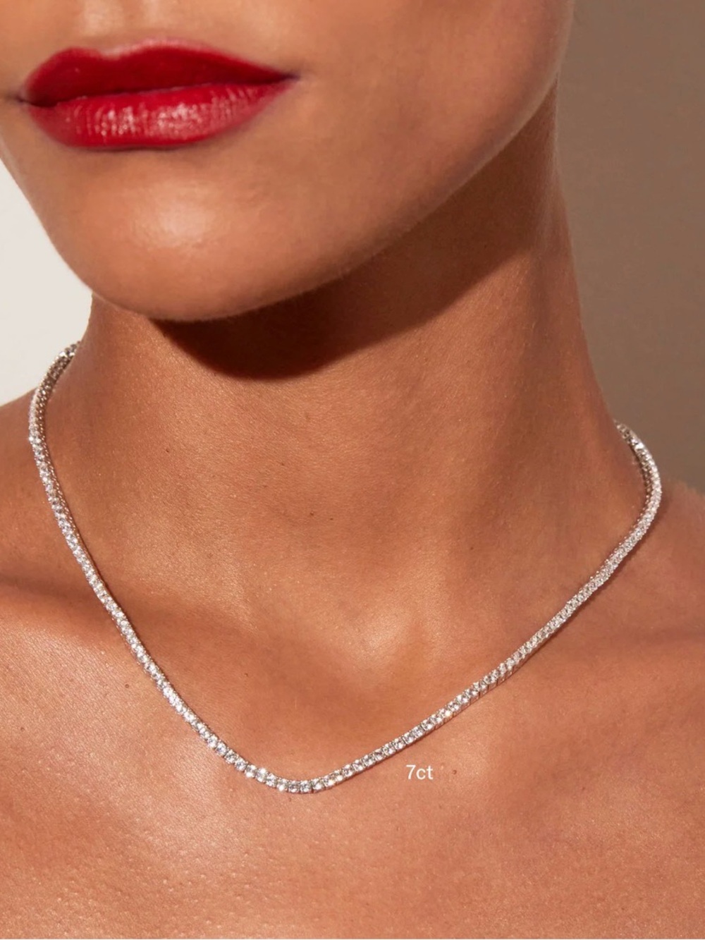 Aurate Tennis Necklace with lab grown white sapphires